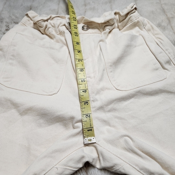 Pants High-waist 100% Cotton Cream color Y2K 90's Size 2 ZARA - Picture 14 of 16